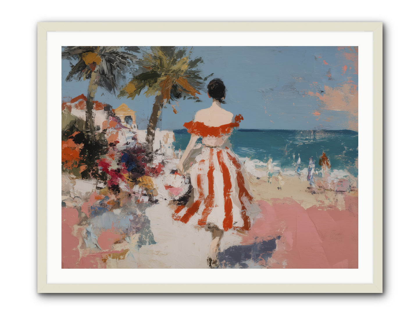 Flamingo Shores -- Framed Print - White 40x30