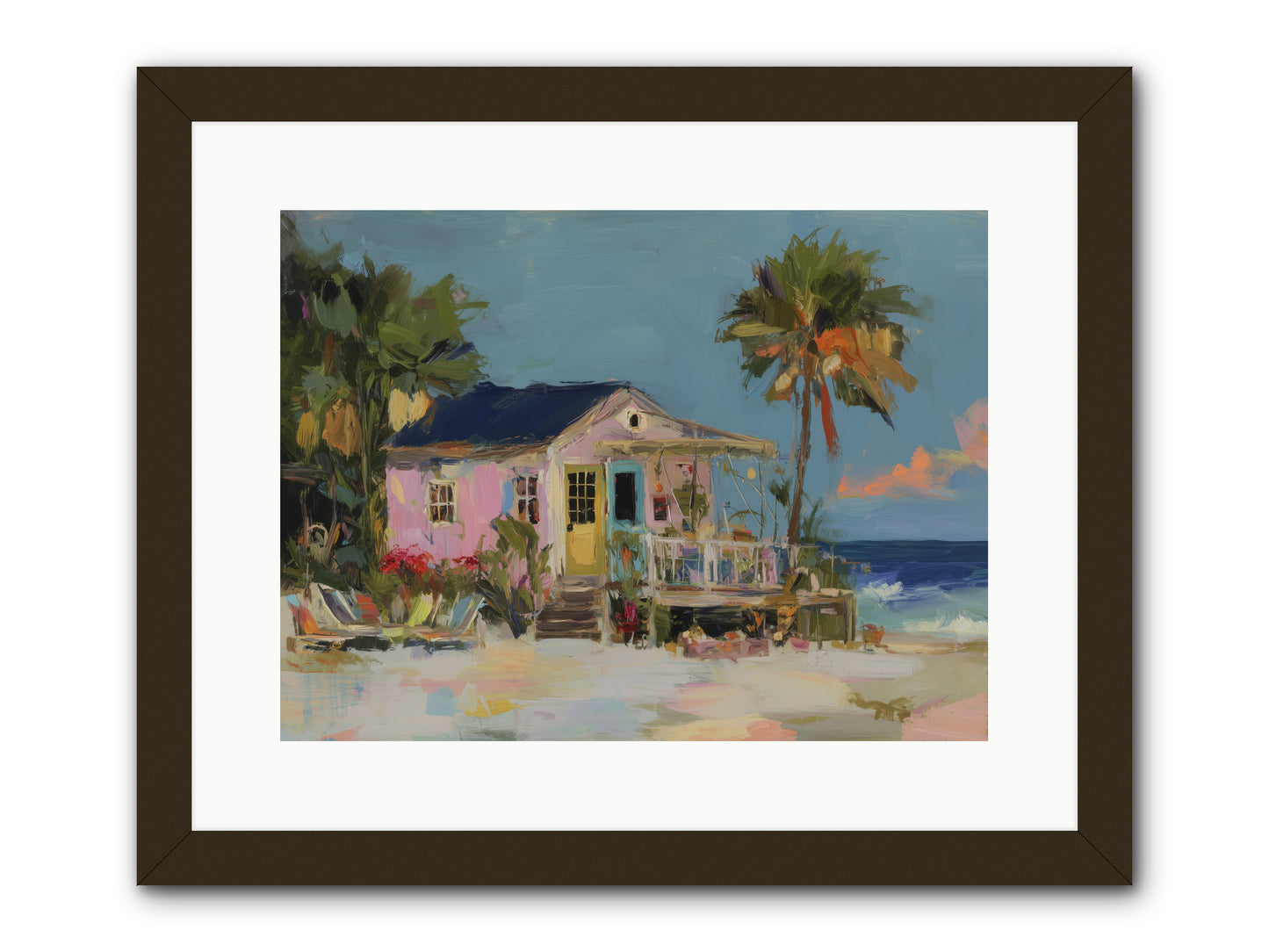 Flamingo's Dream House -- Framed Print - Black 16x12