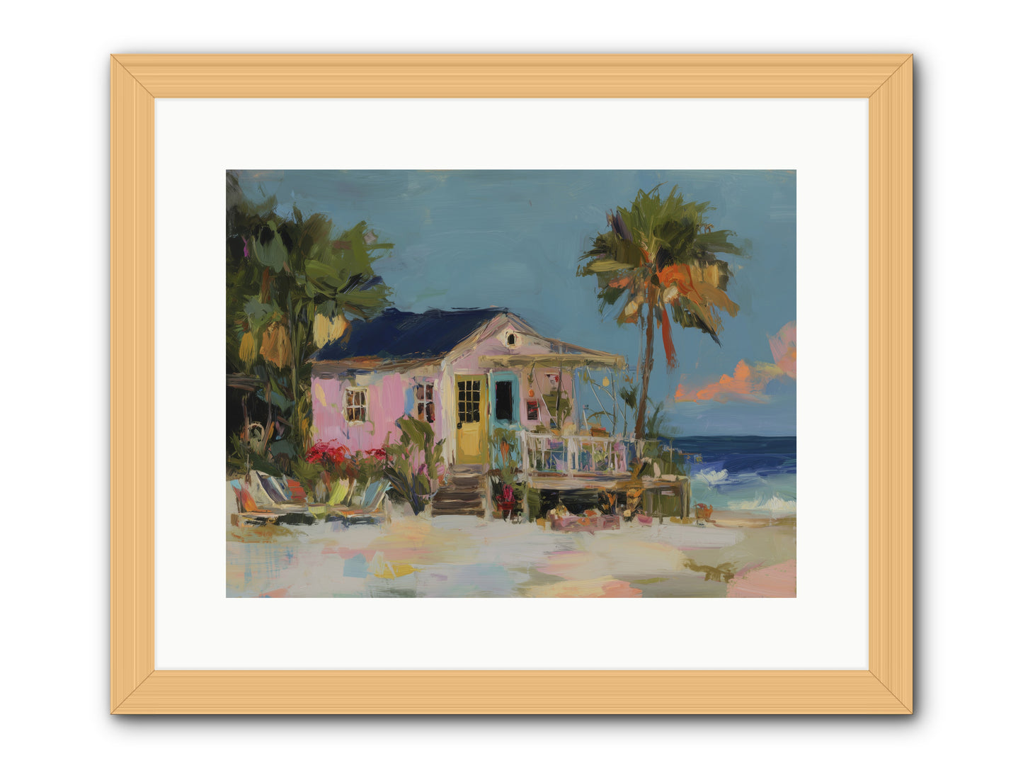Flamingo's Dream House -- Framed Print - Natural 16x12
