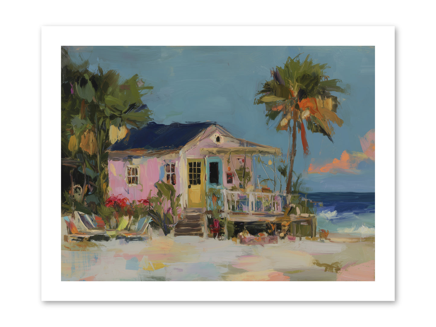 Flamingo's Dream House -- Loose Canvas Print 16x12