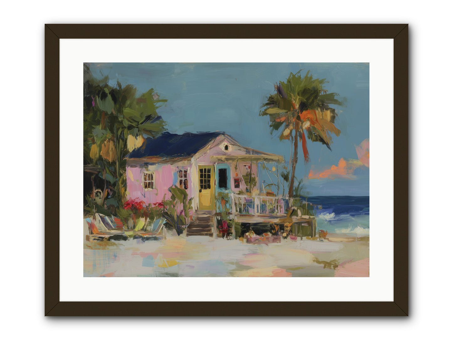 Flamingo's Dream House -- Framed Print - Black 24x18