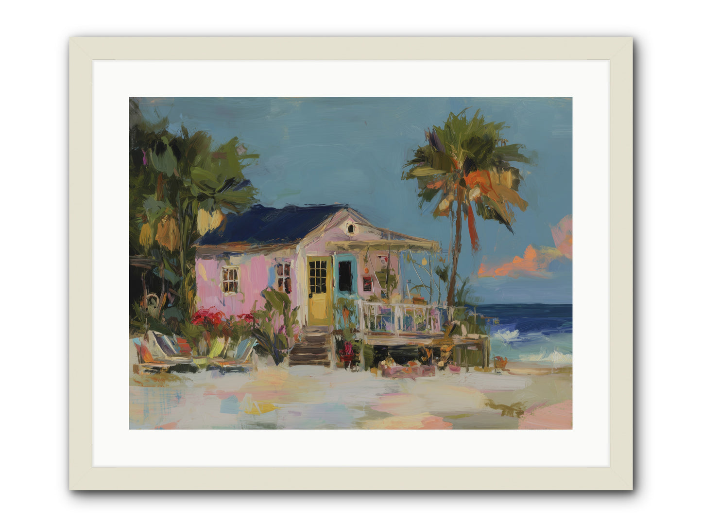 Flamingo's Dream House -- Framed Print - White 24x18