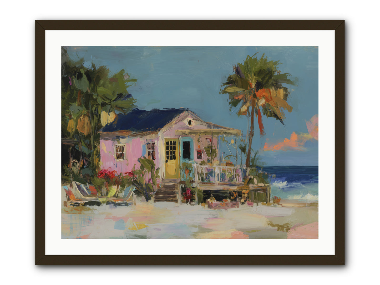 Flamingo's Dream House -- Framed Print - Black 32x24