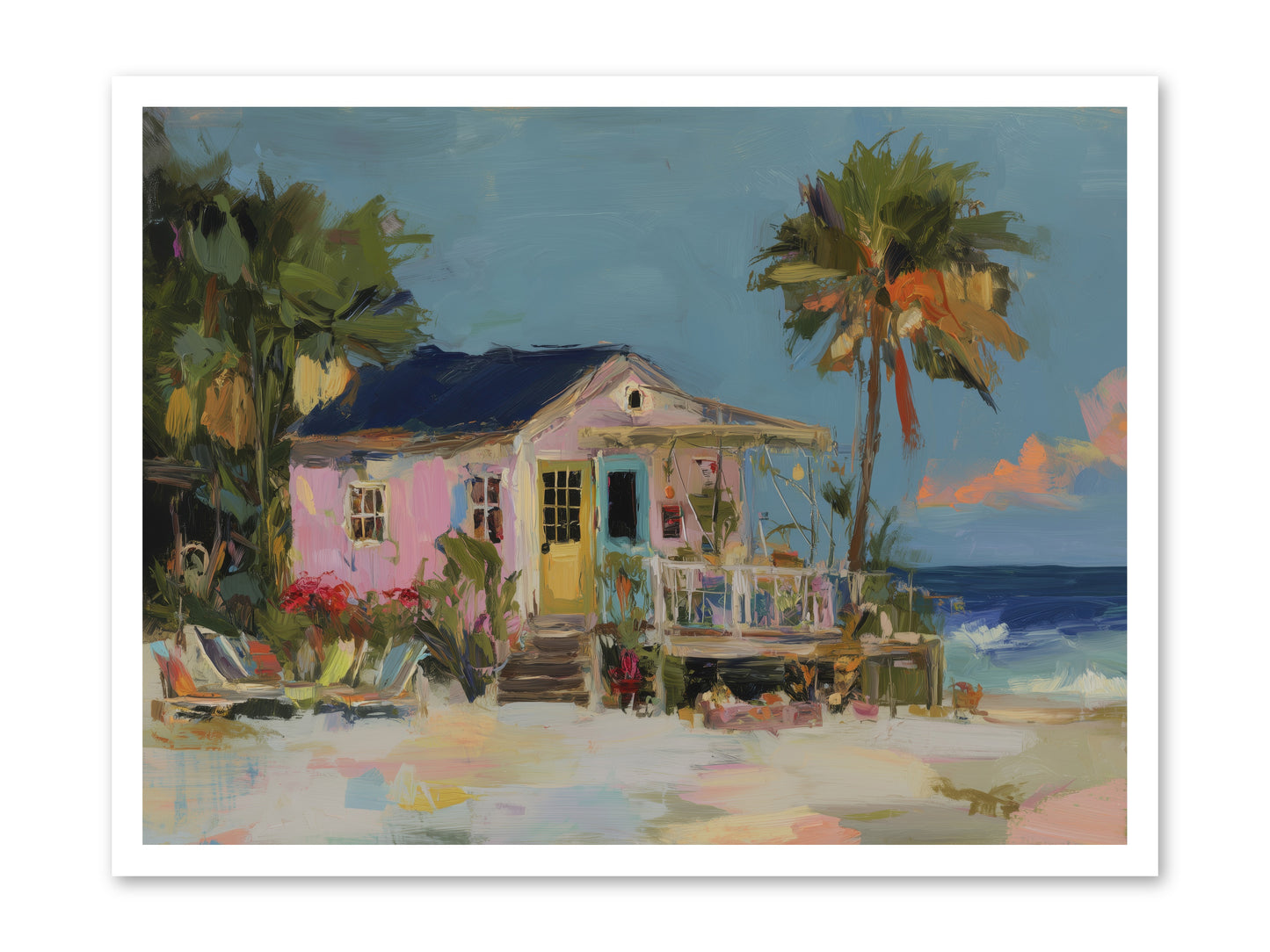 Flamingo's Dream House -- Loose Canvas Print 32x24
