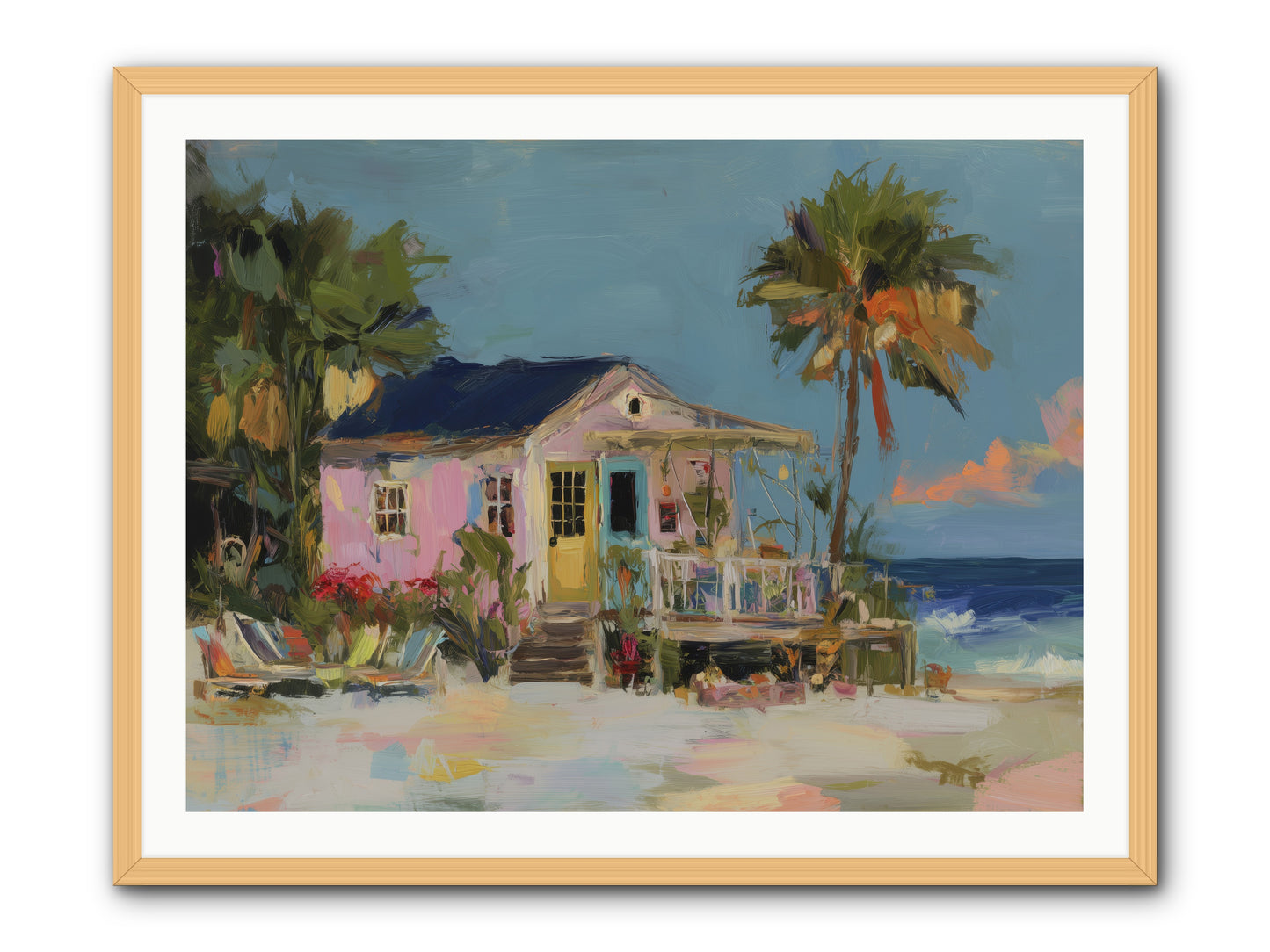 Flamingo's Dream House -- Framed Print - Natural 40x30