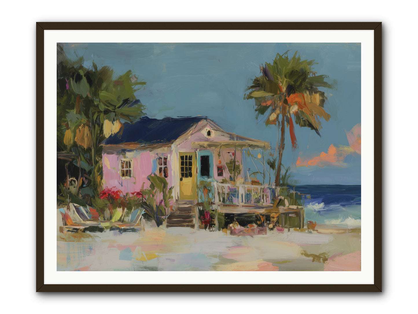 Flamingo's Dream House -- Framed Print - Black 48x36