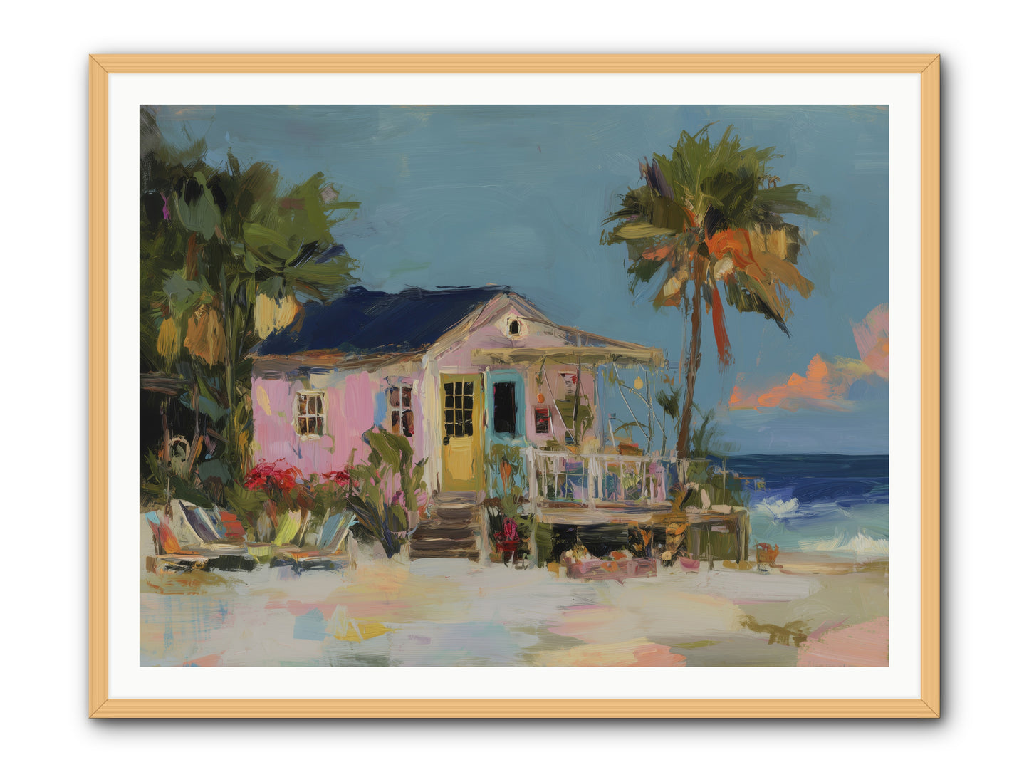 Flamingo's Dream House -- Framed Print - Natural 48x36