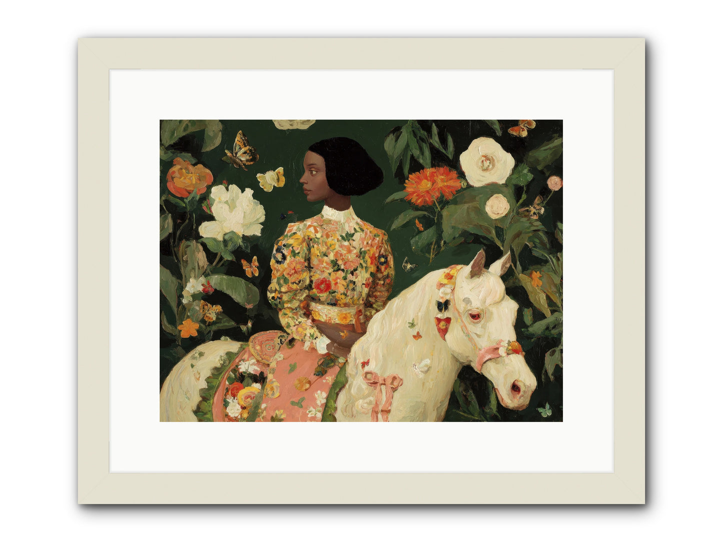 Fleur Finch-REZ -- Framed Print - White 16x12