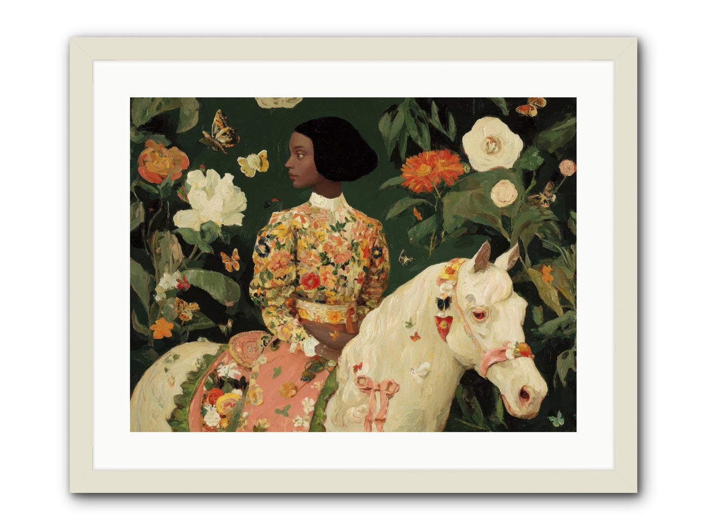 Fleur Finch-REZ -- Framed Print - White 24x18