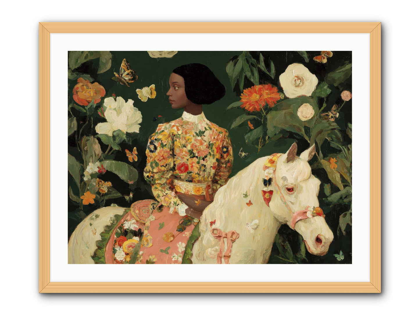Fleur Finch-REZ -- Framed Print - Natural 32x24
