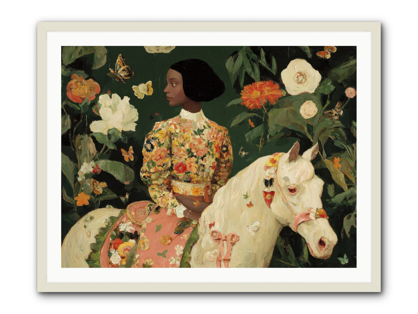 Fleur Finch-REZ -- Framed Print - White 40x30