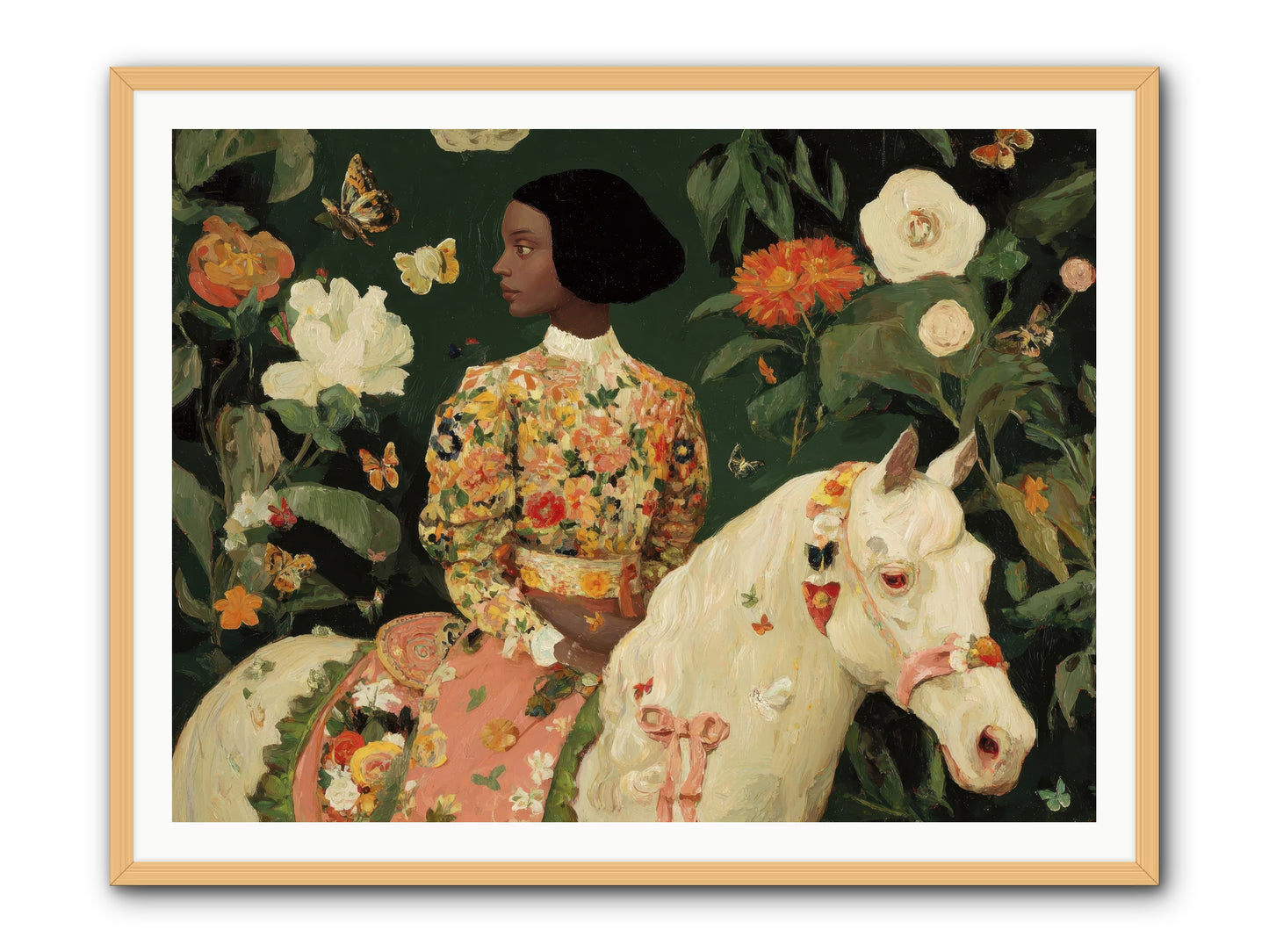 Fleur Finch-REZ -- Framed Print - Natural 48x36