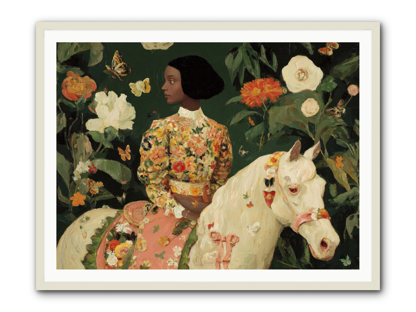 Fleur Finch-REZ -- Framed Print - White 48x36
