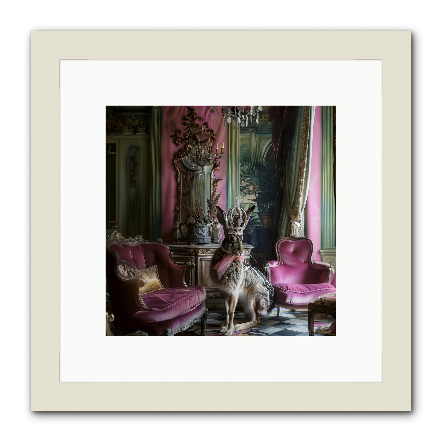Fleurine -- Framed Print - White 10x10