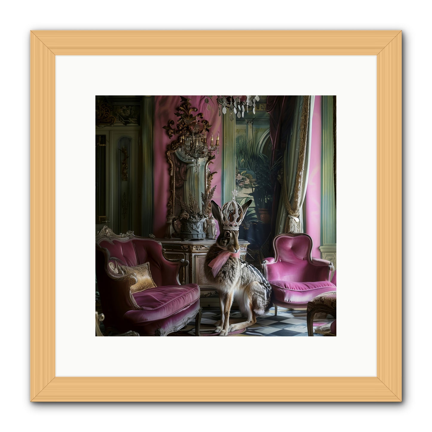 Fleurine -- Framed Print - Natural 12x12