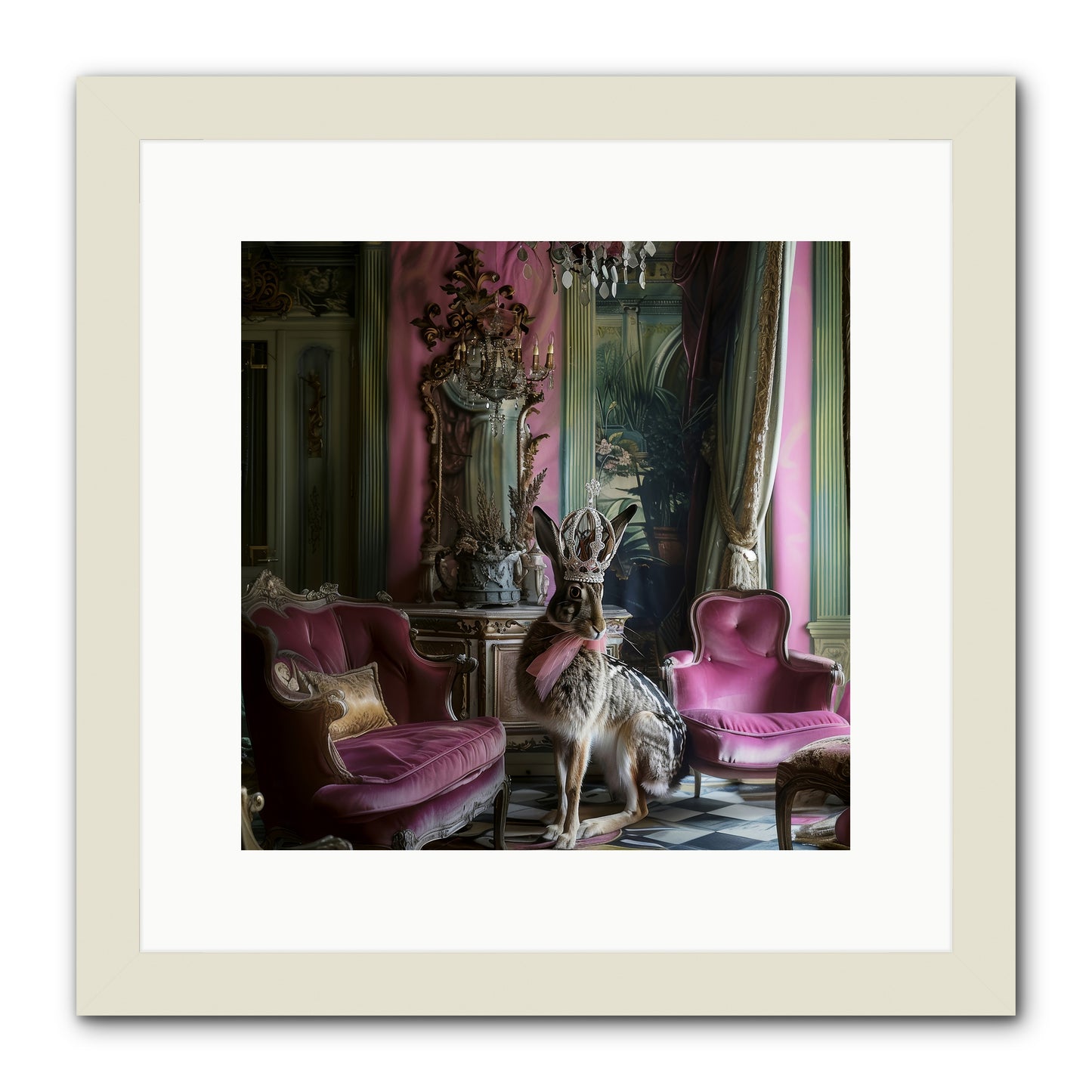 Fleurine -- Framed Print - White 12x12