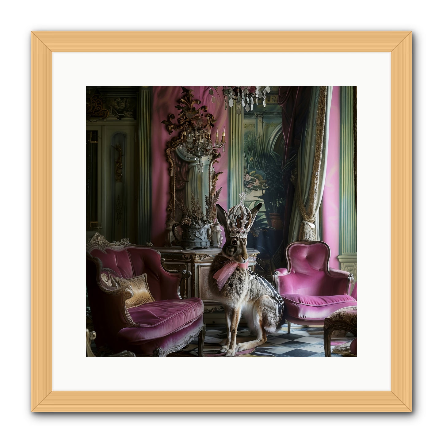 Fleurine -- Framed Print - Natural 16x16