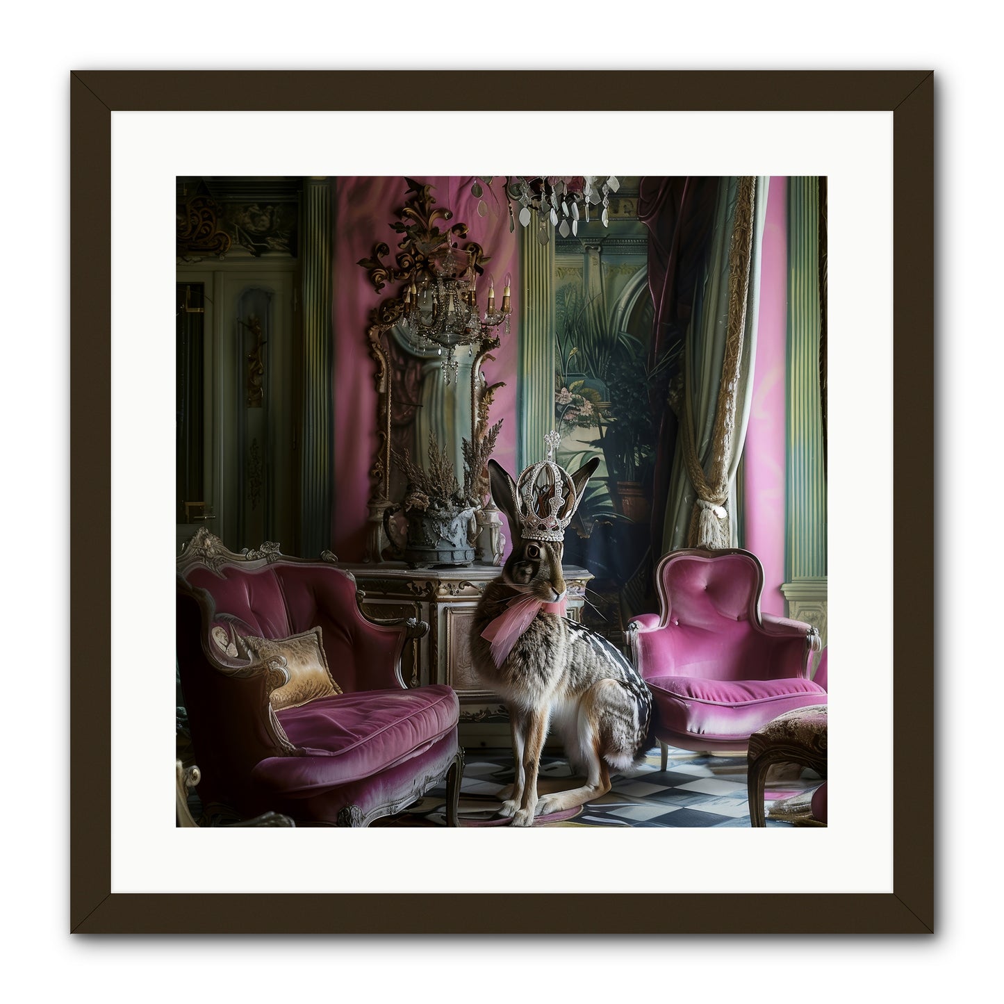 Fleurine -- Framed Print - Black 20x20