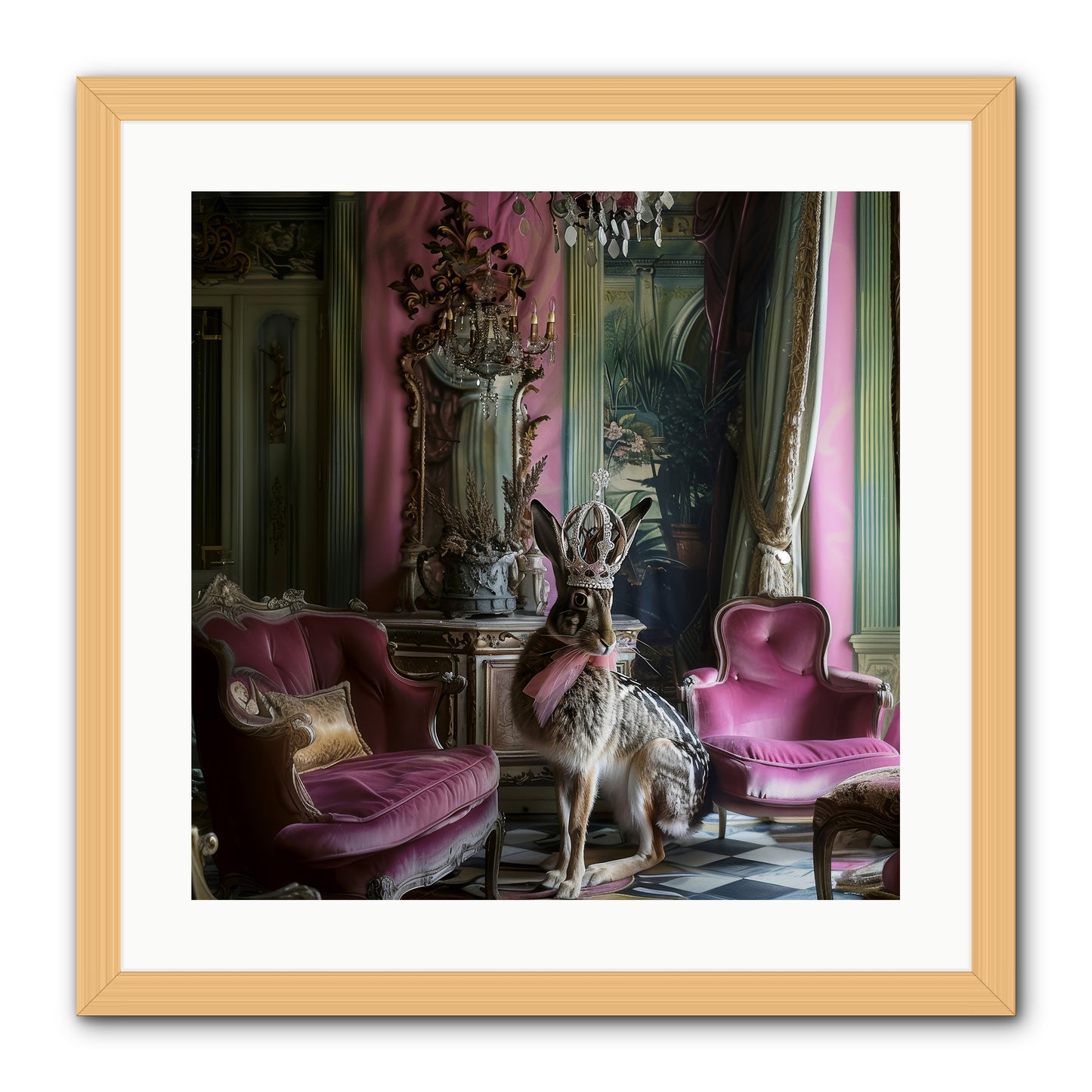 Fleurine -- Framed Print - Natural 20x20