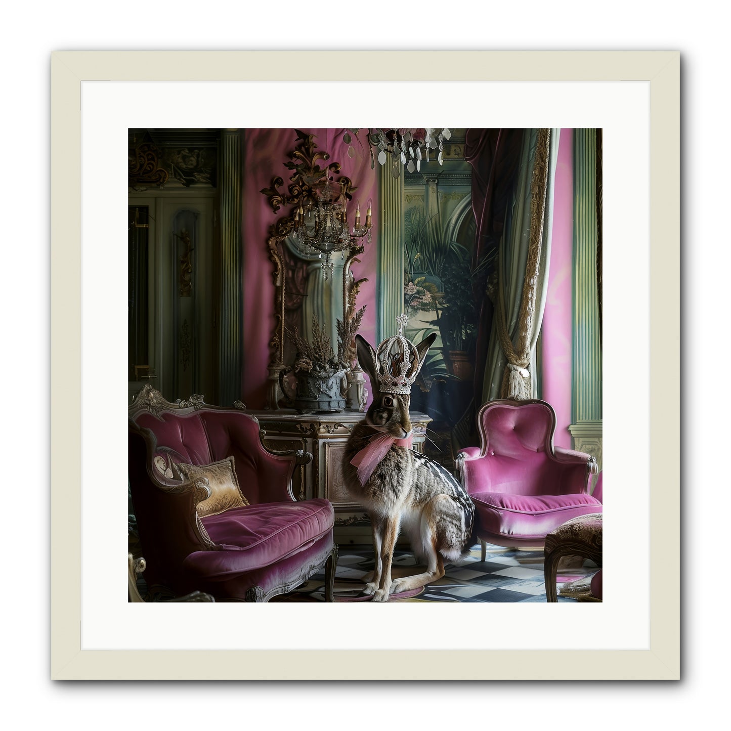 Fleurine -- Framed Print - White 20x20