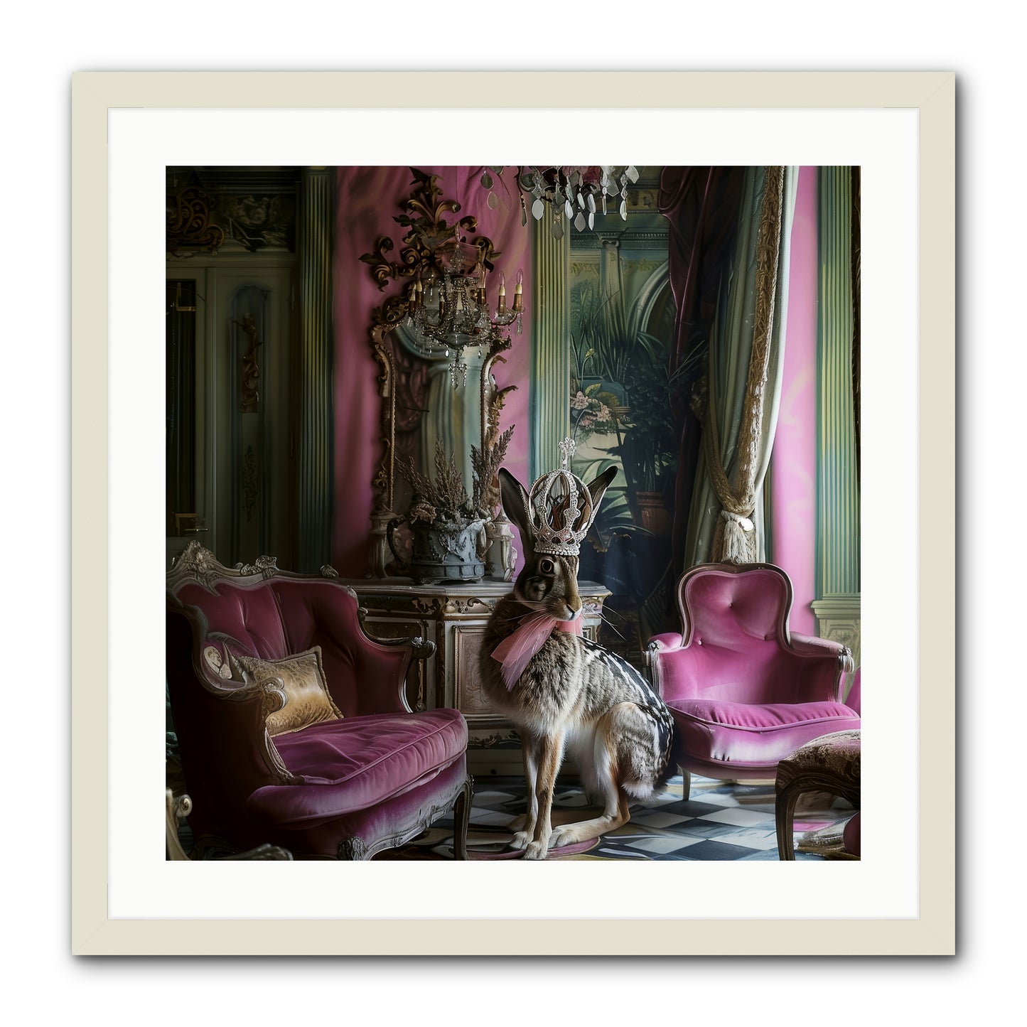 Fleurine -- Framed Print - White 24x24