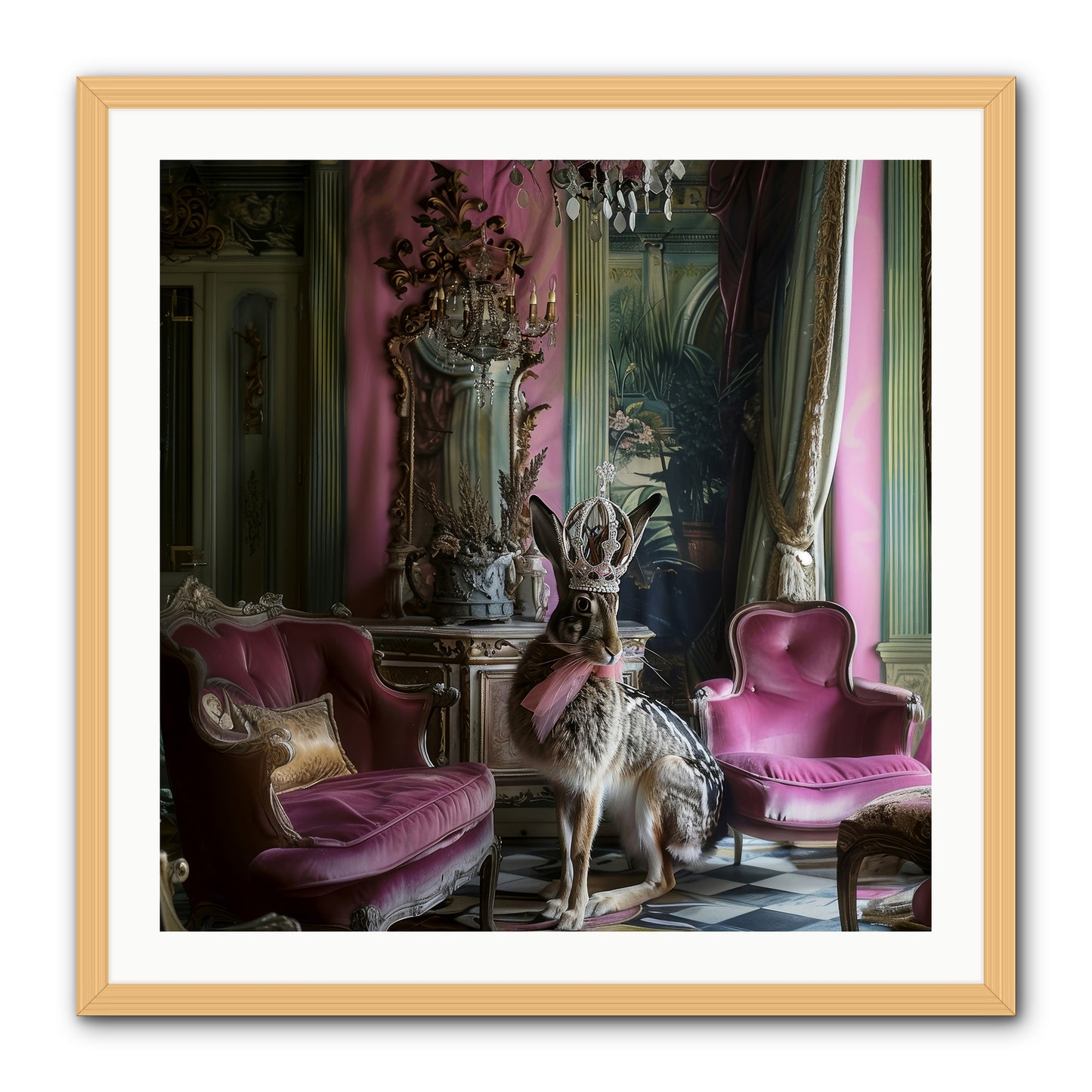 Fleurine -- Framed Print - Natural 30x30