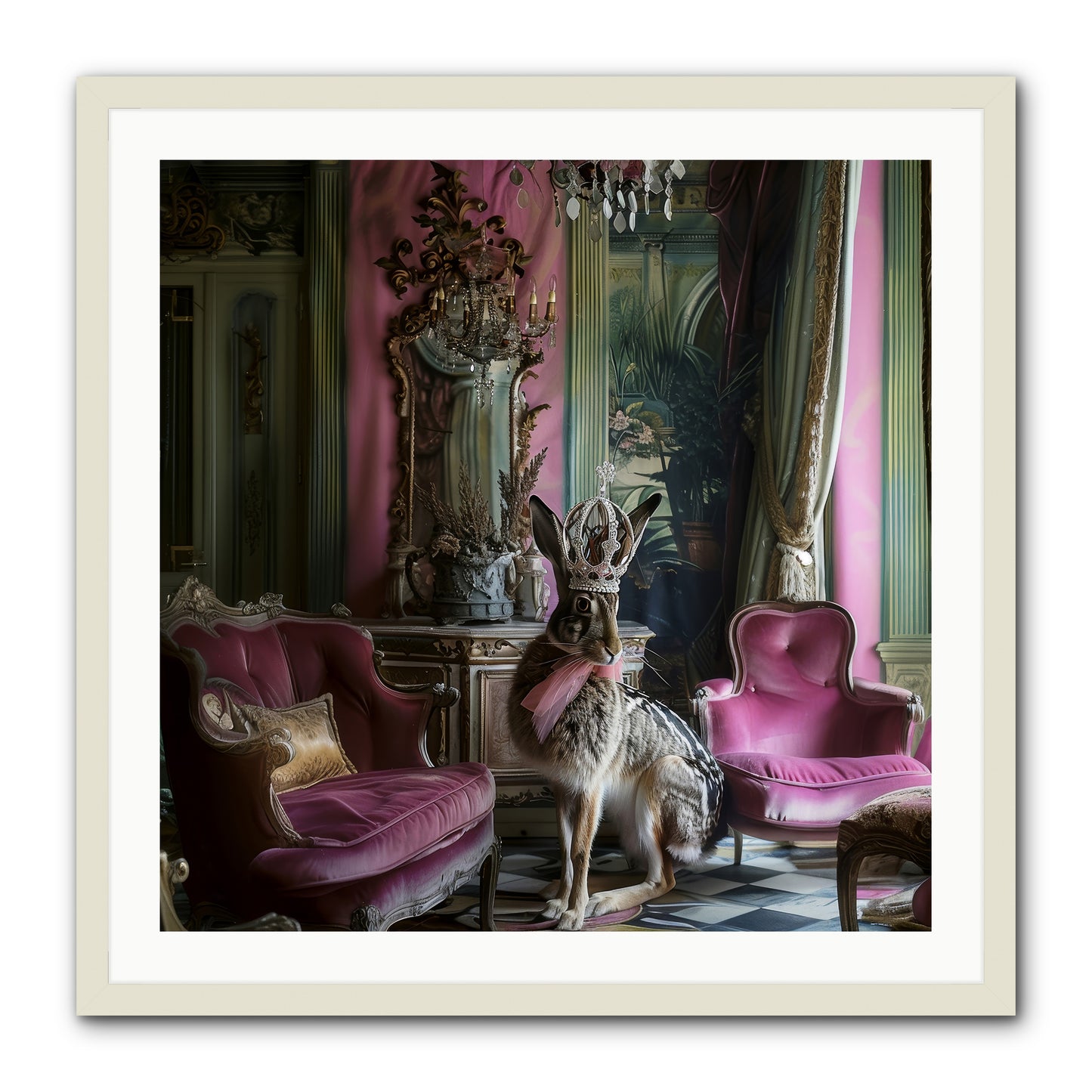 Fleurine -- Framed Print - White 30x30