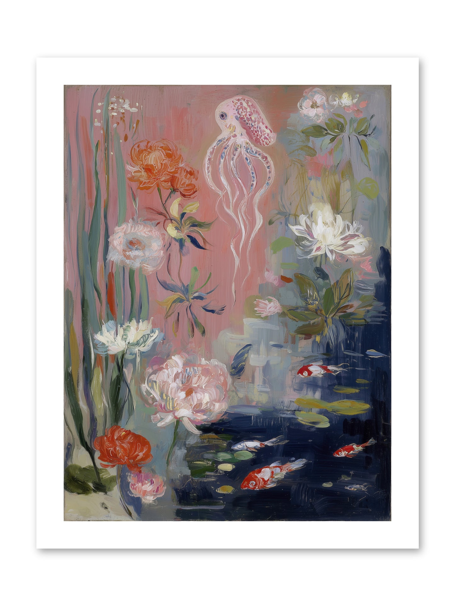Floating in Sapphire -- Loose Canvas Print 12x16
