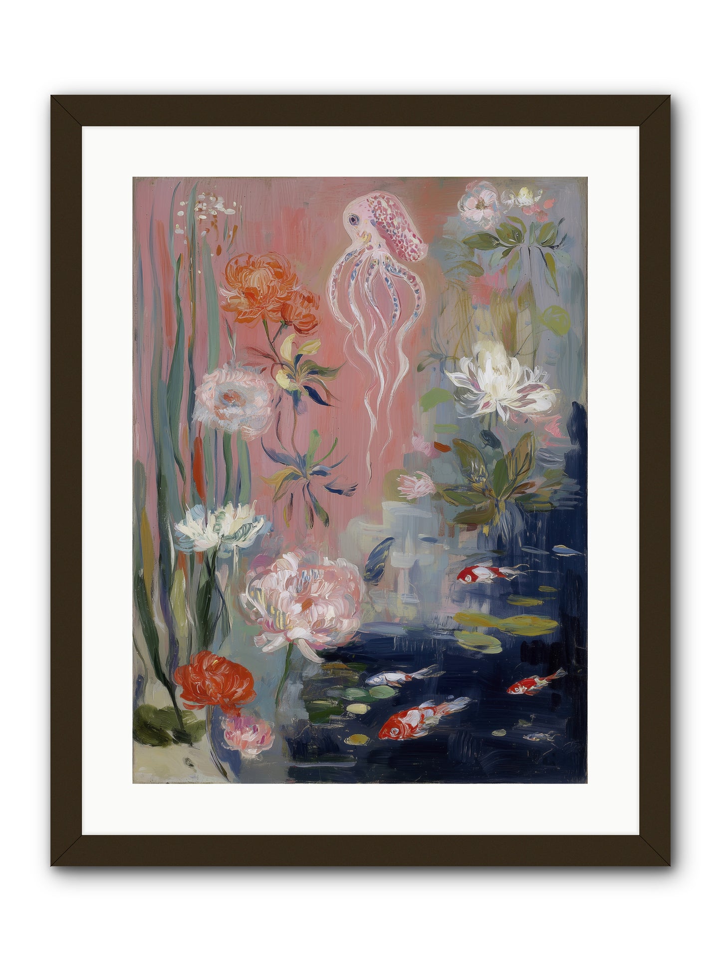 Floating in Sapphire -- Framed Print - Black 18x24