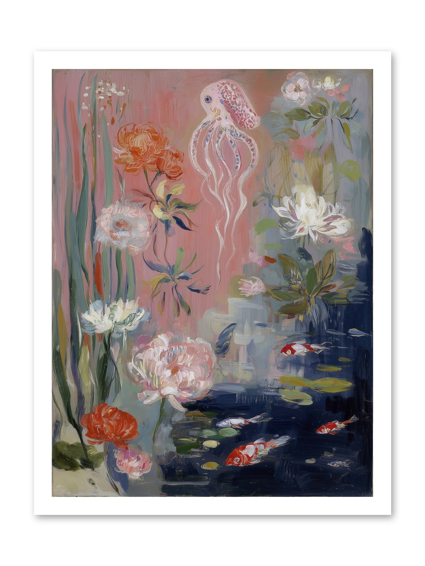 Floating in Sapphire -- Loose Canvas Print 18x24