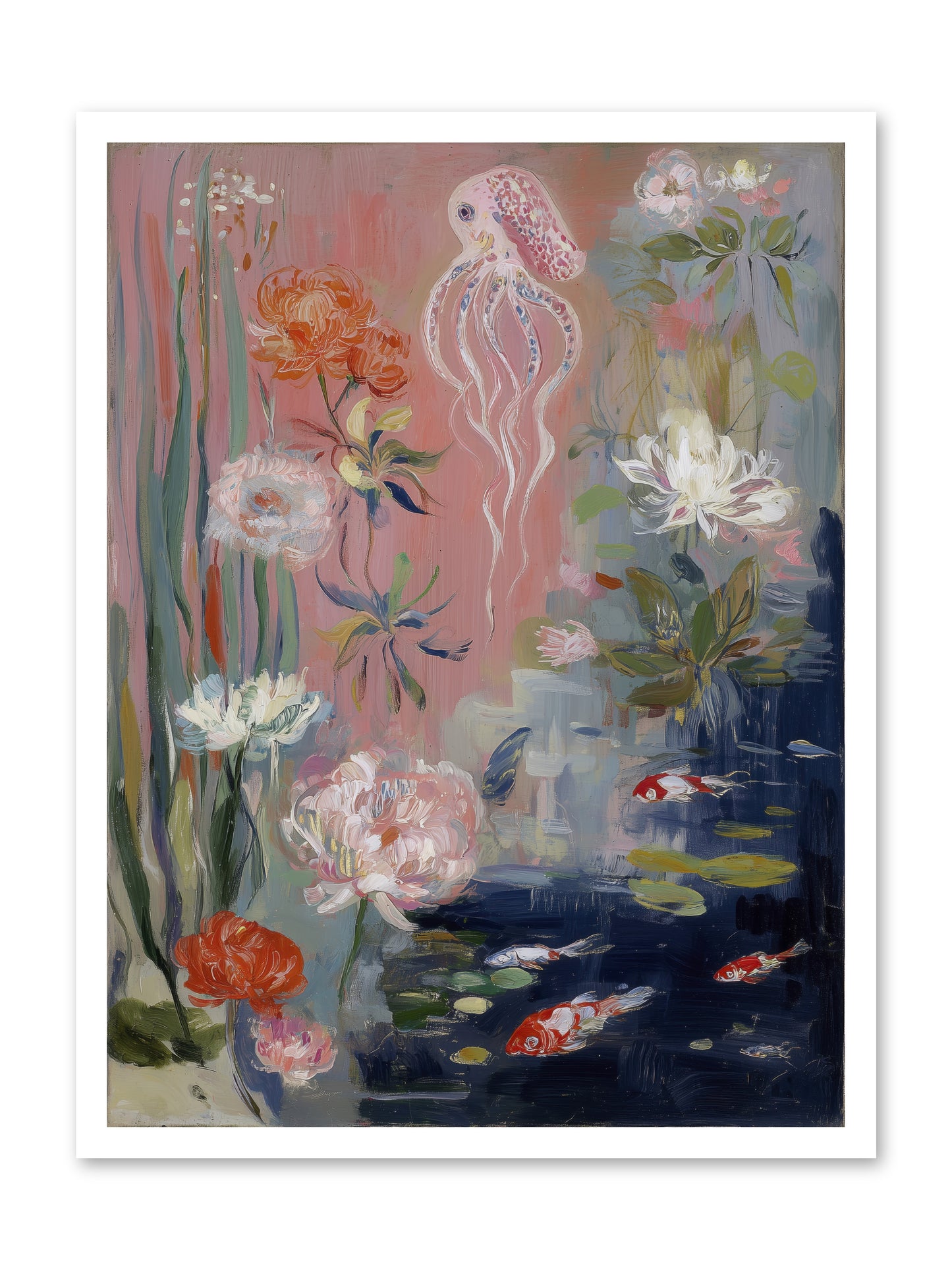 Floating in Sapphire -- Loose Canvas Print 24x32