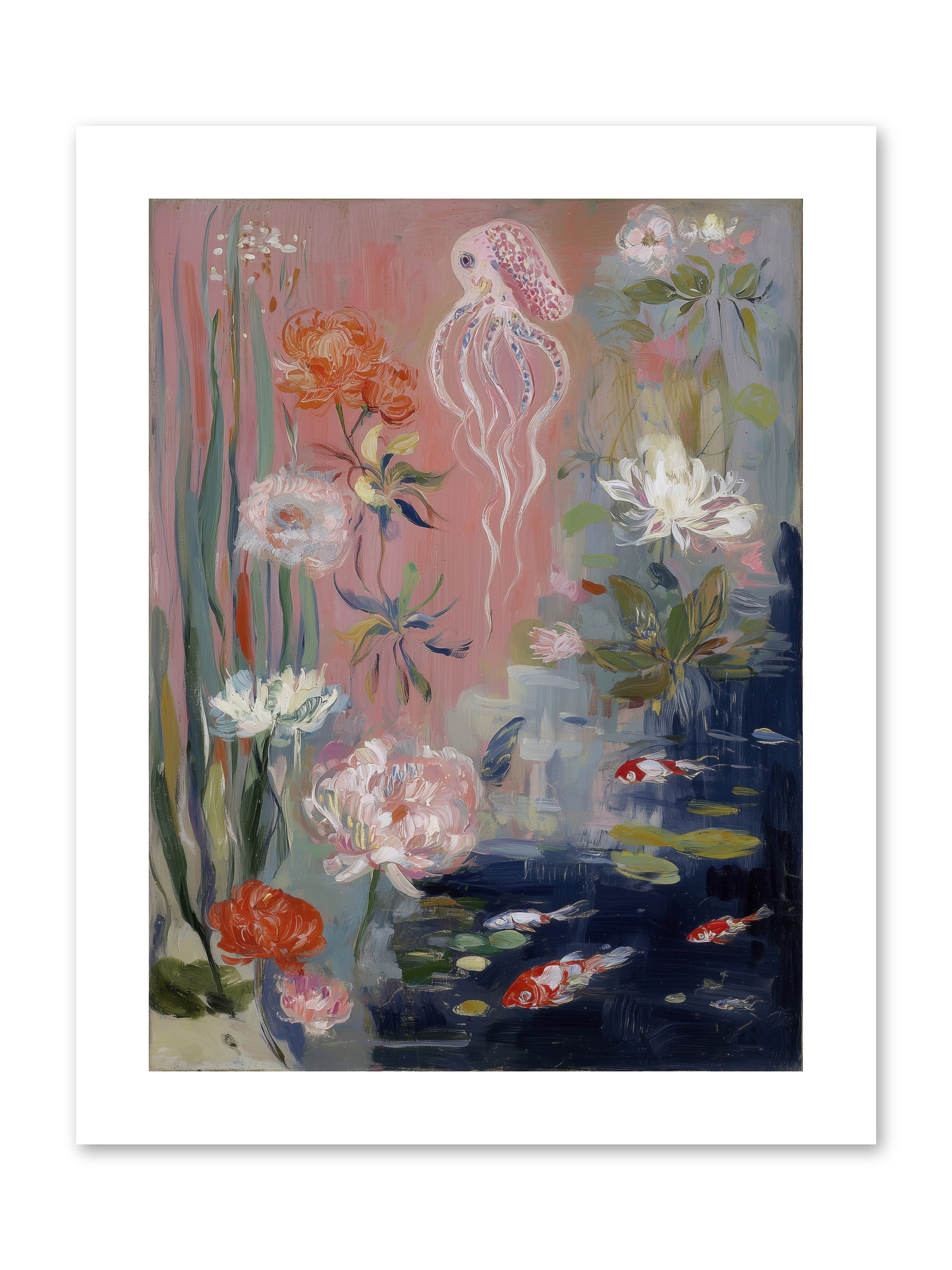 Floating in Sapphire -- Paper Print 9x12