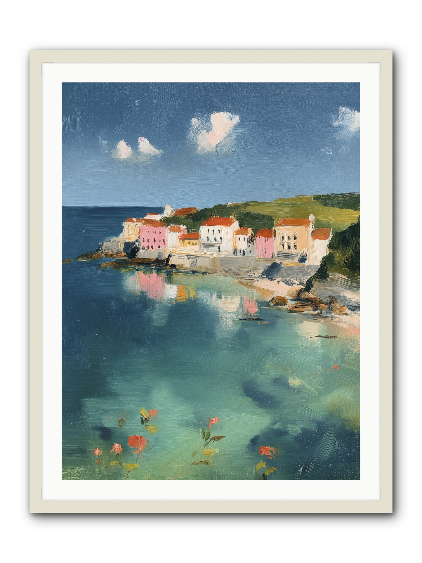 Floating on Dreams -- Framed Print - White 30x40
