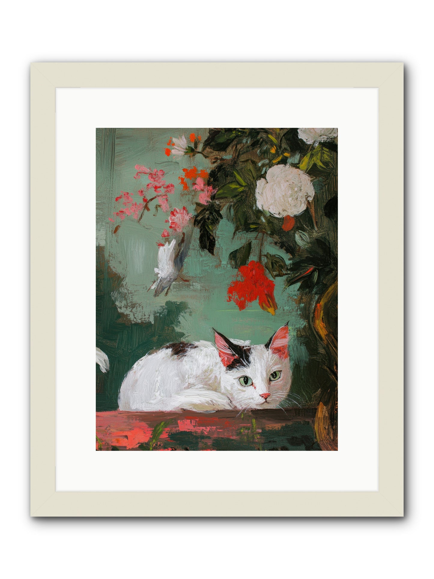 Floral Debutante -- Framed Print - White 12x16