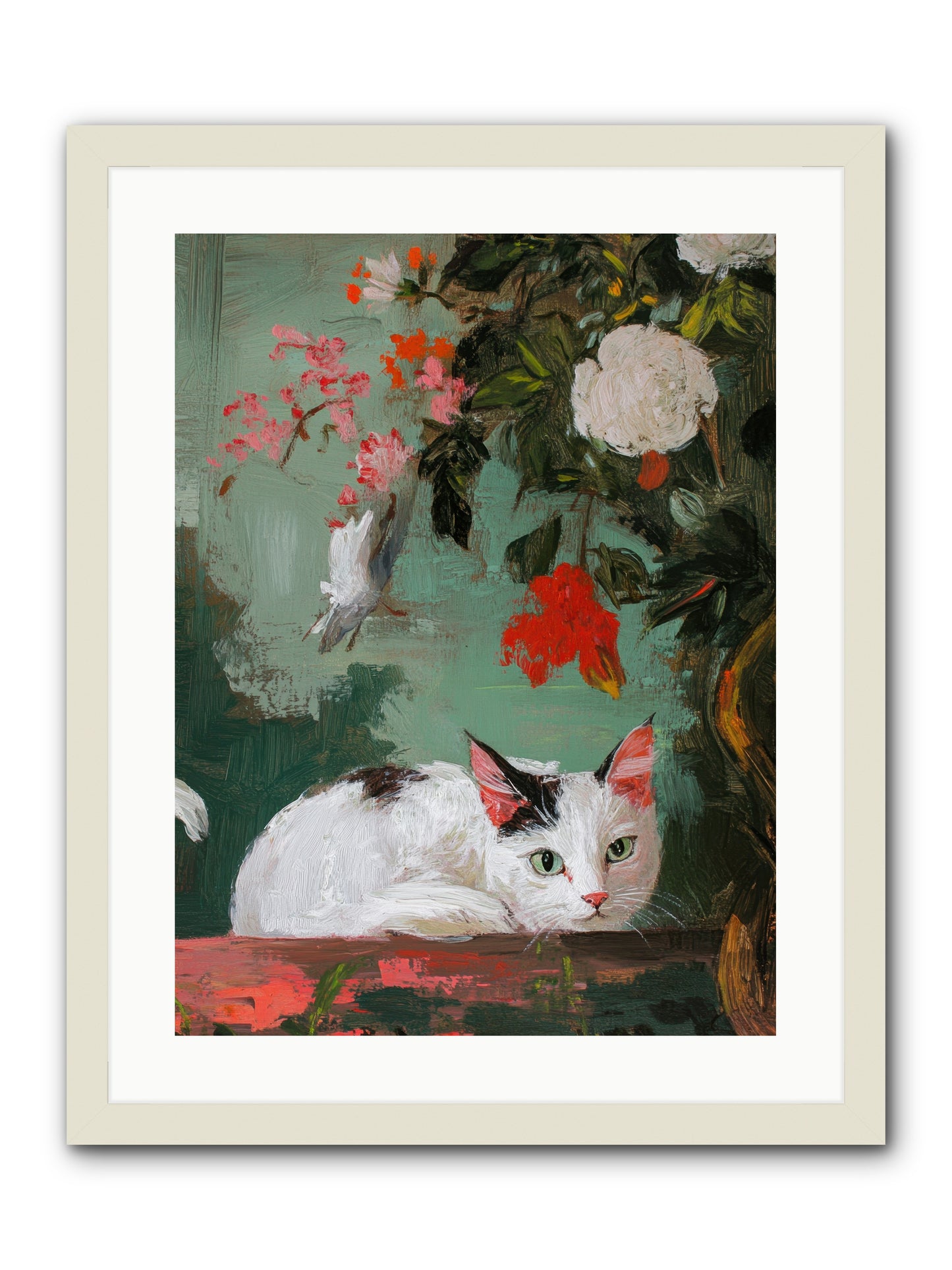 Floral Debutante -- Framed Print - White 18x24
