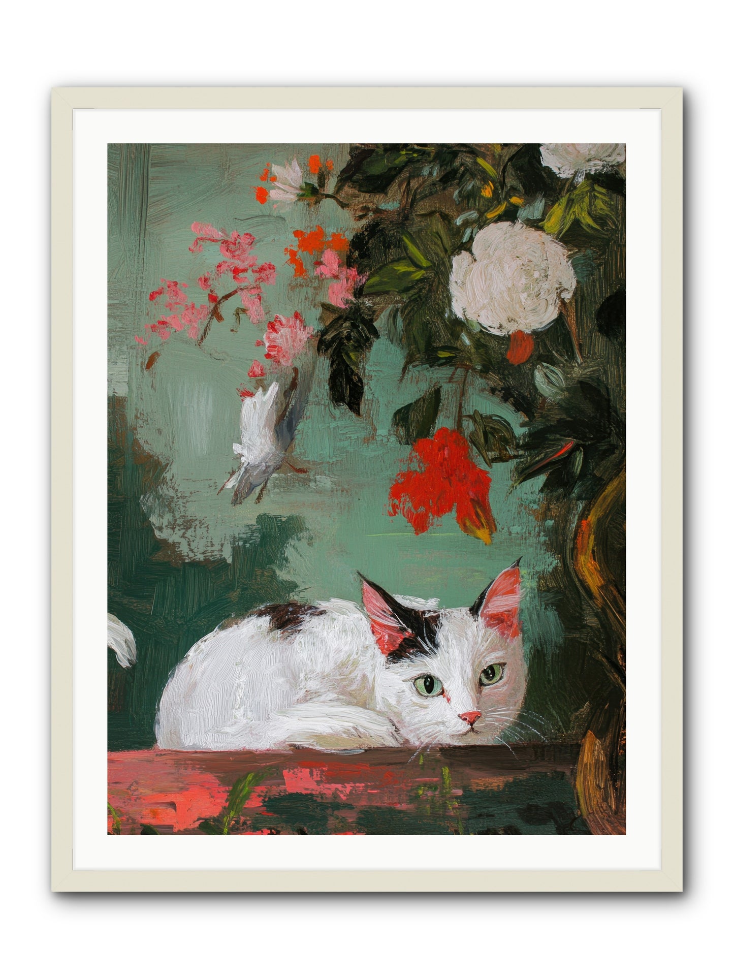Floral Debutante -- Framed Print - White 30x40