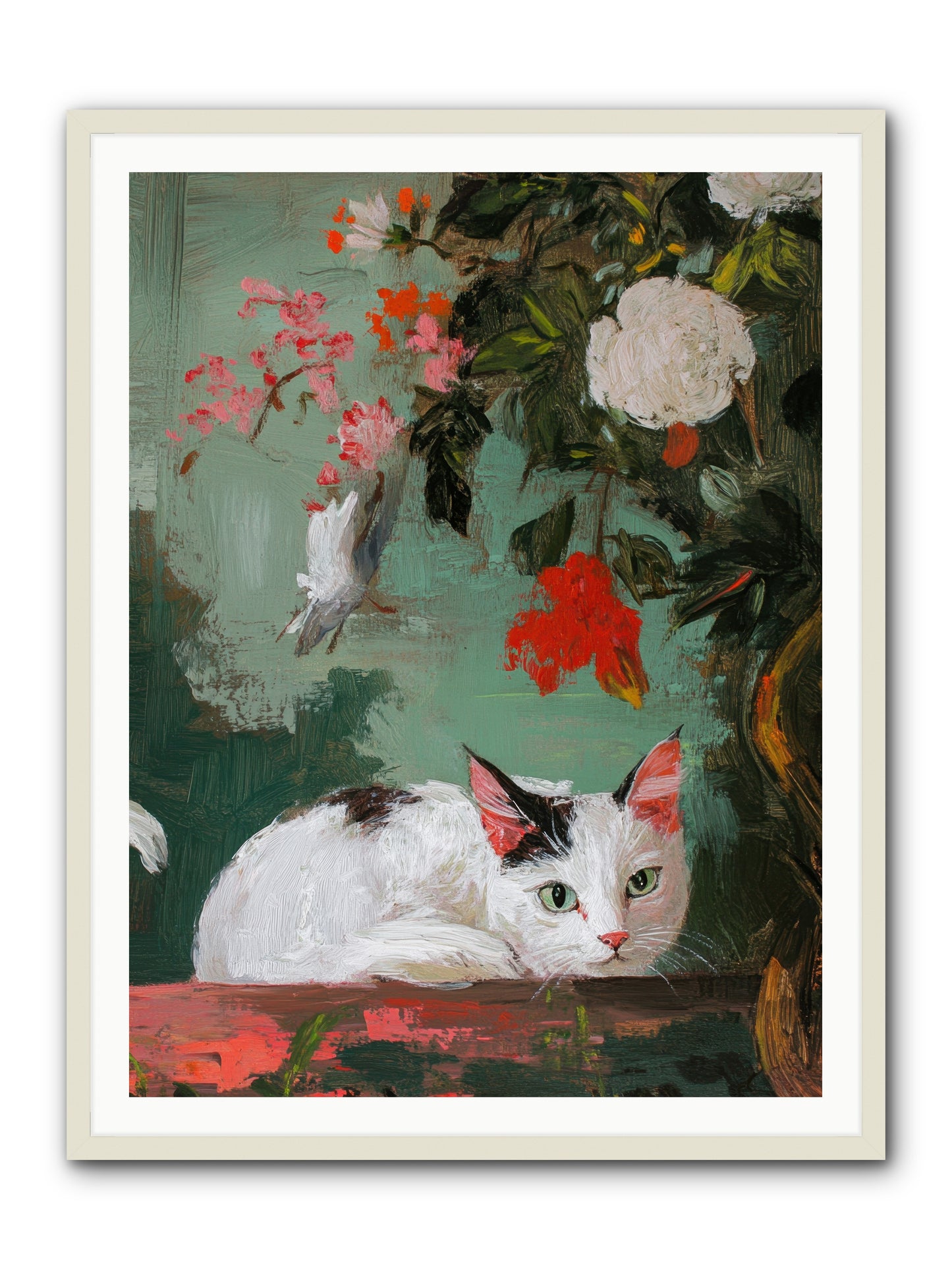Floral Debutante -- Framed Print - White 36x48