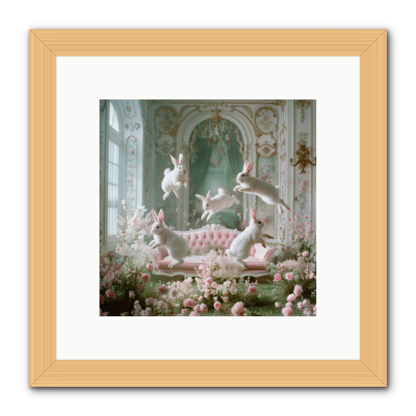 Floral Felicity -- Framed Print - Natural 10x10