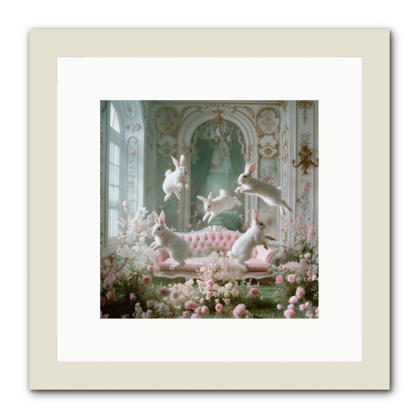 Floral Felicity -- Framed Print - White 10x10