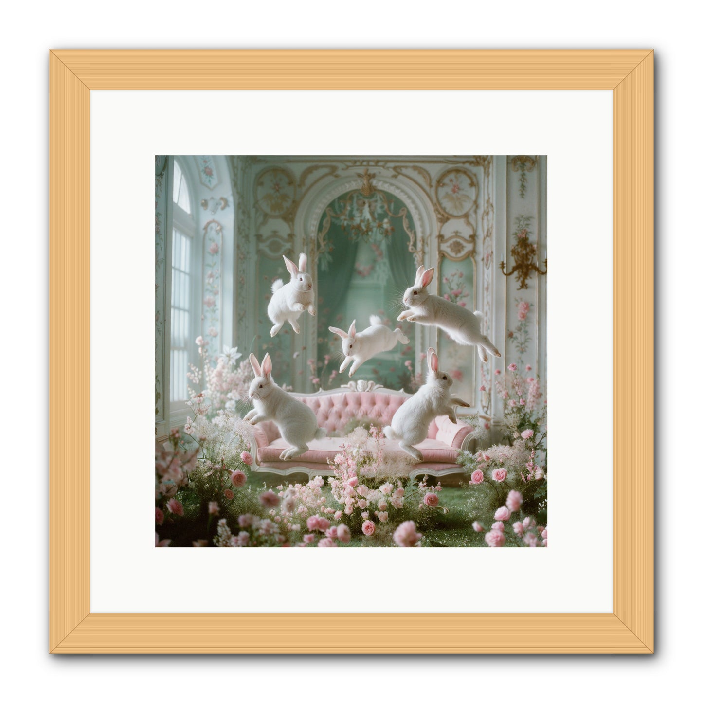 Floral Felicity -- Framed Print - Natural 12x12