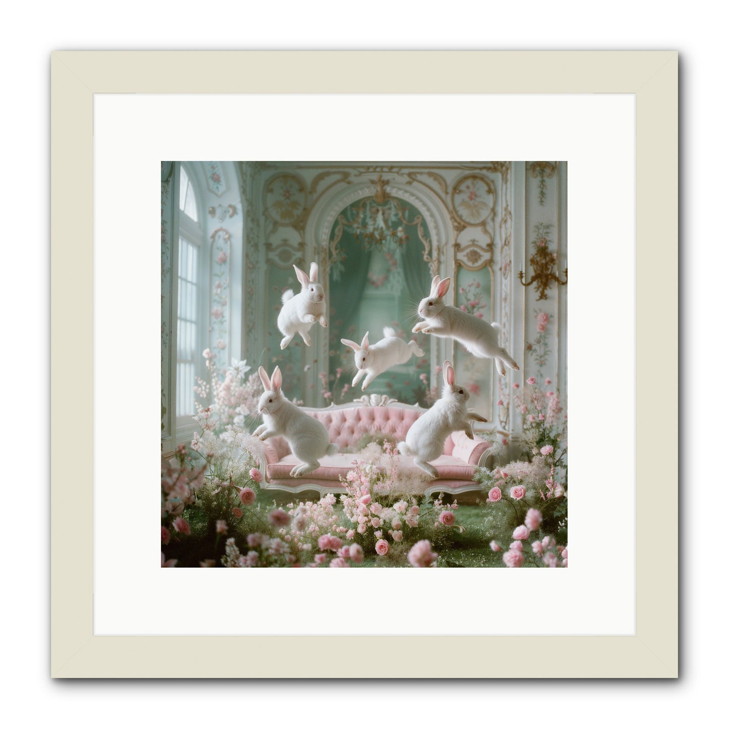 Floral Felicity -- Framed Print - White 12x12