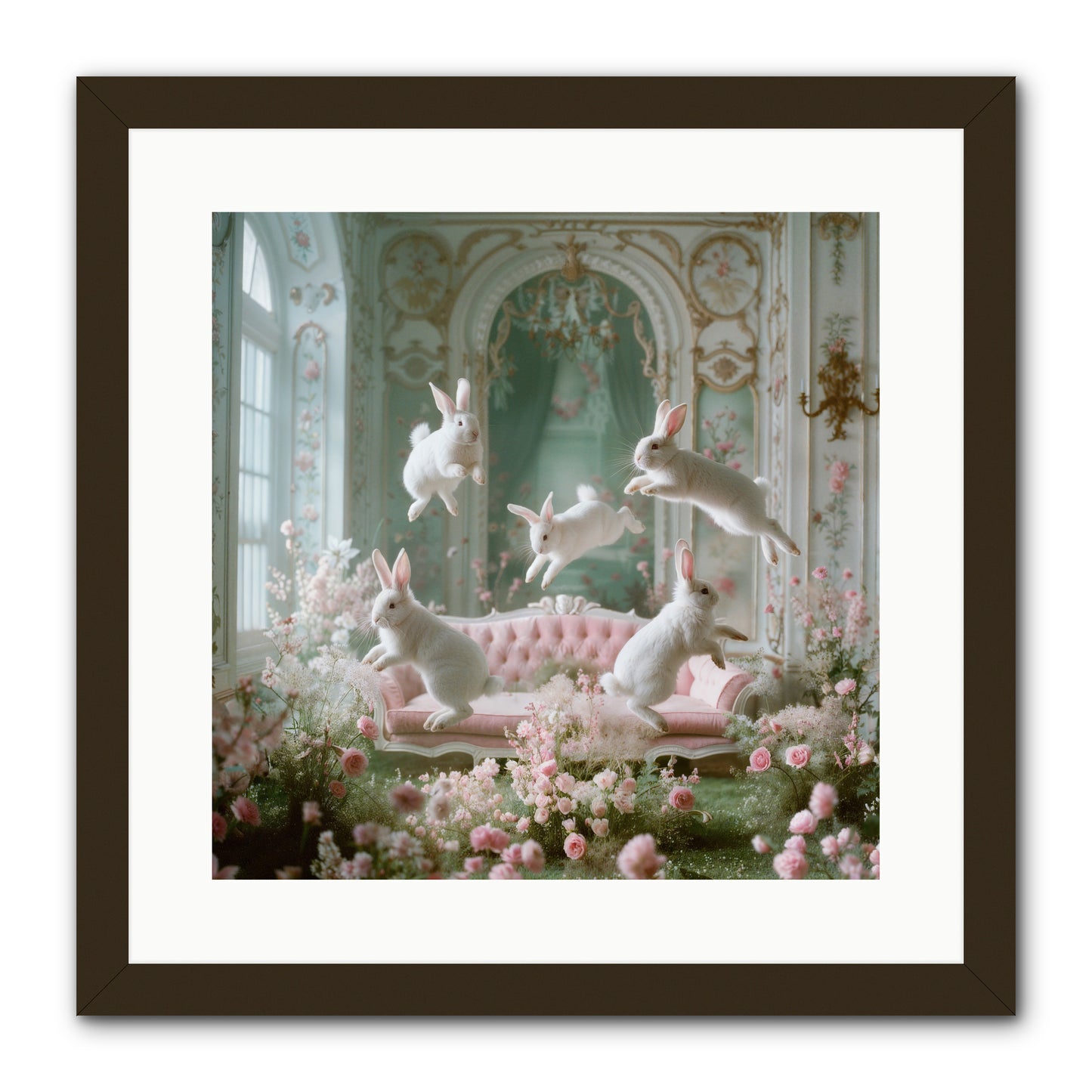 Floral Felicity -- Framed Print - Black 16x16