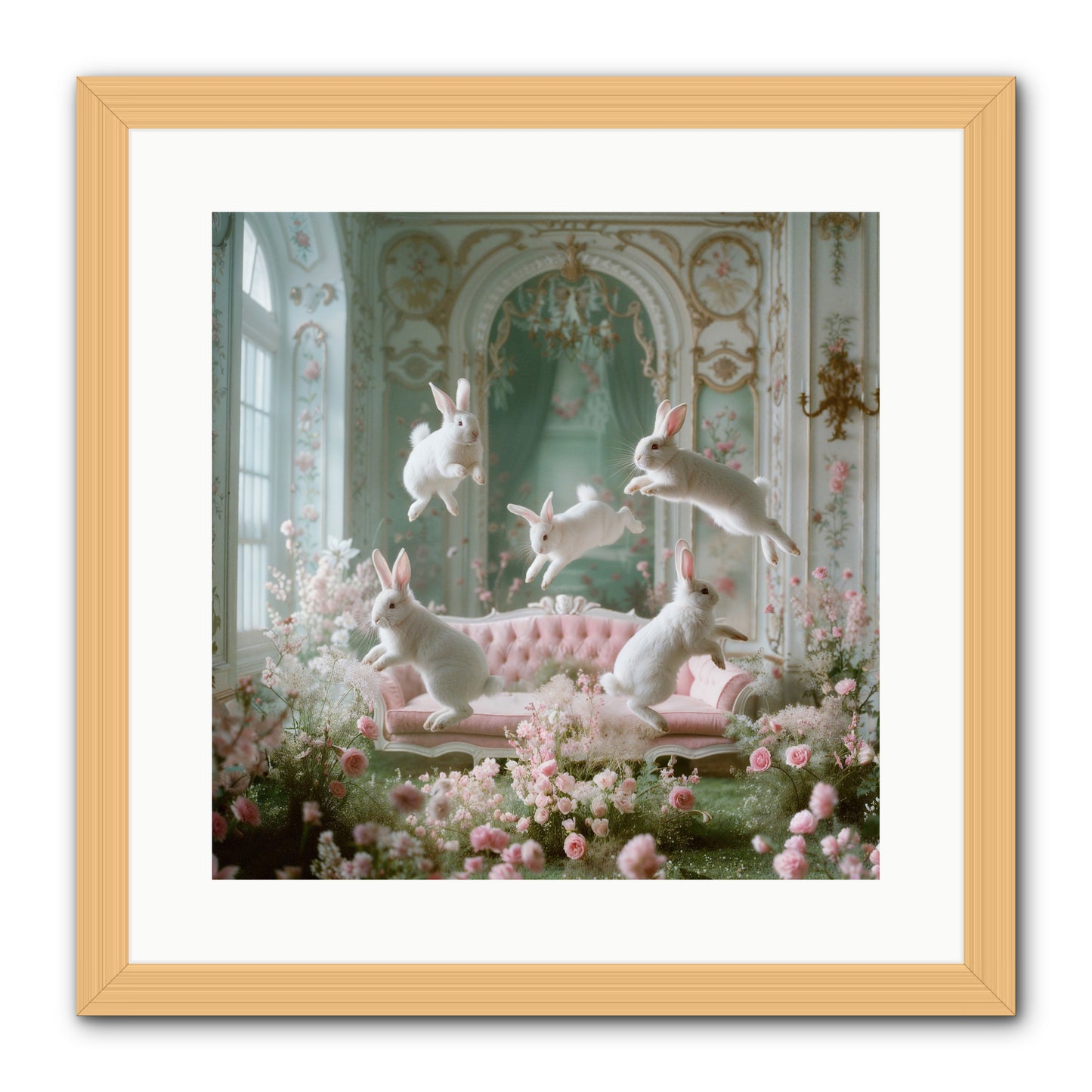 Floral Felicity -- Framed Print - Natural 16x16