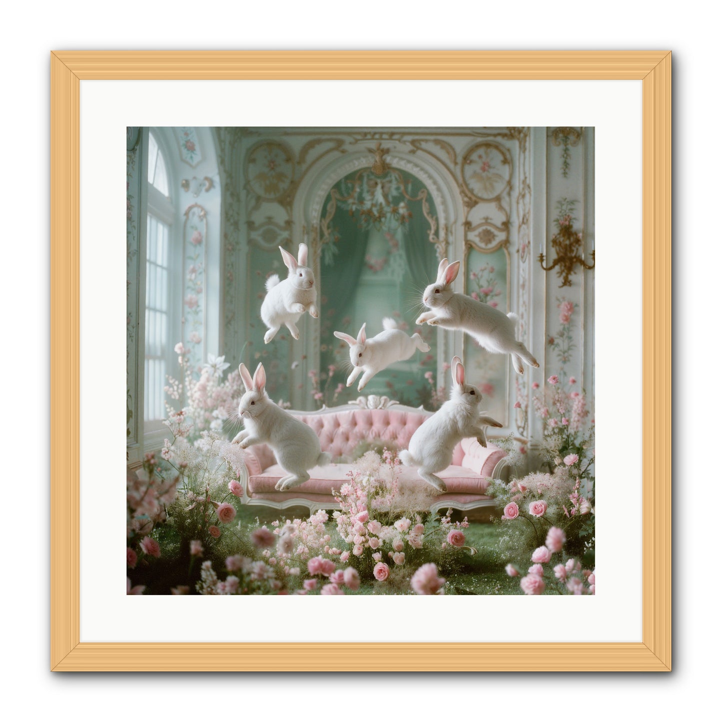 Floral Felicity -- Framed Print - Natural 20x20