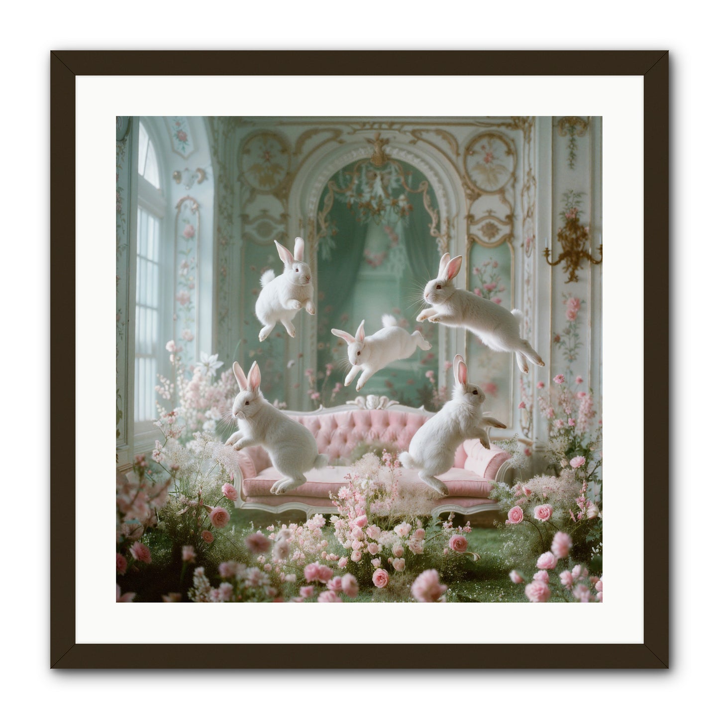 Floral Felicity -- Framed Print - Black 24x24