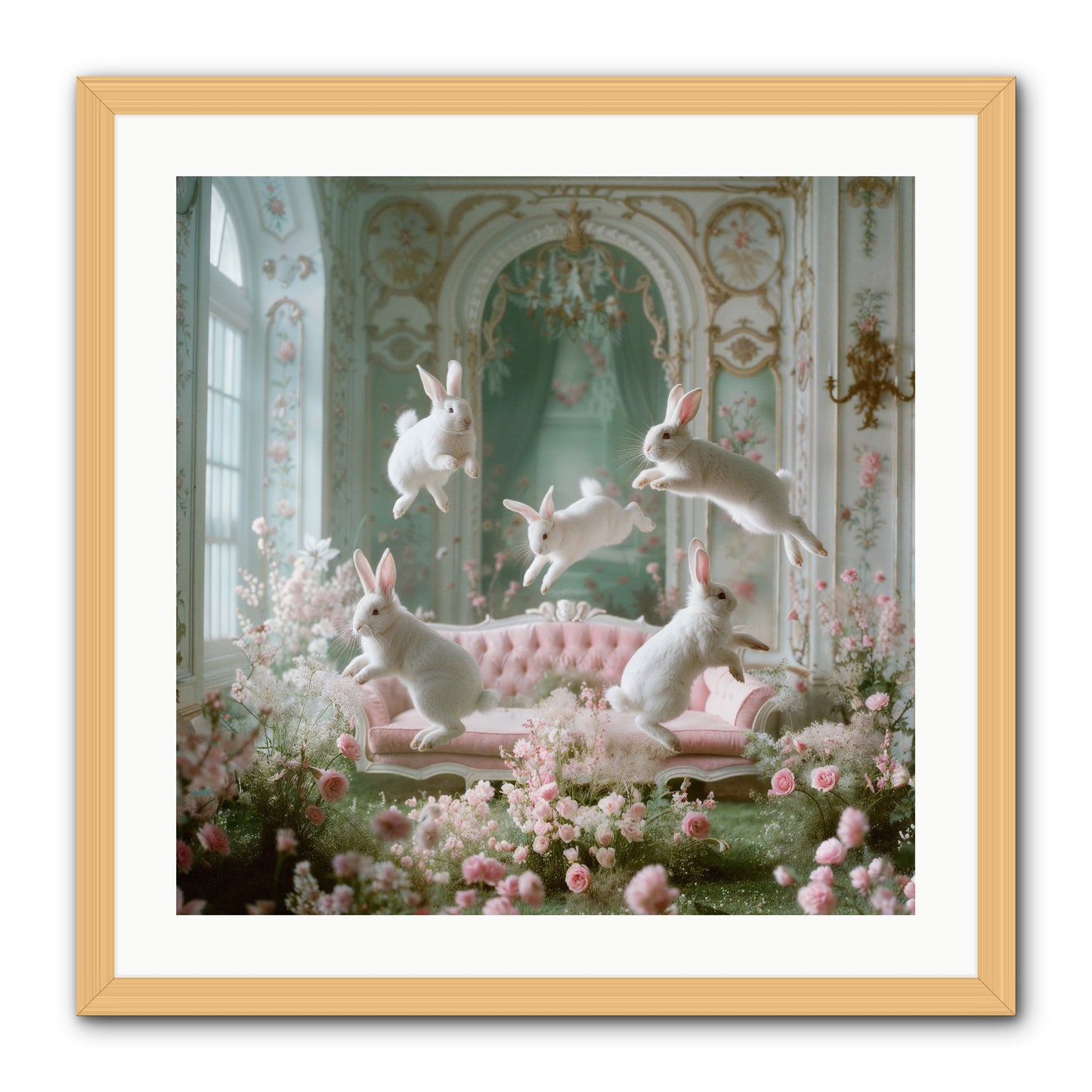 Floral Felicity -- Framed Print - Natural 24x24