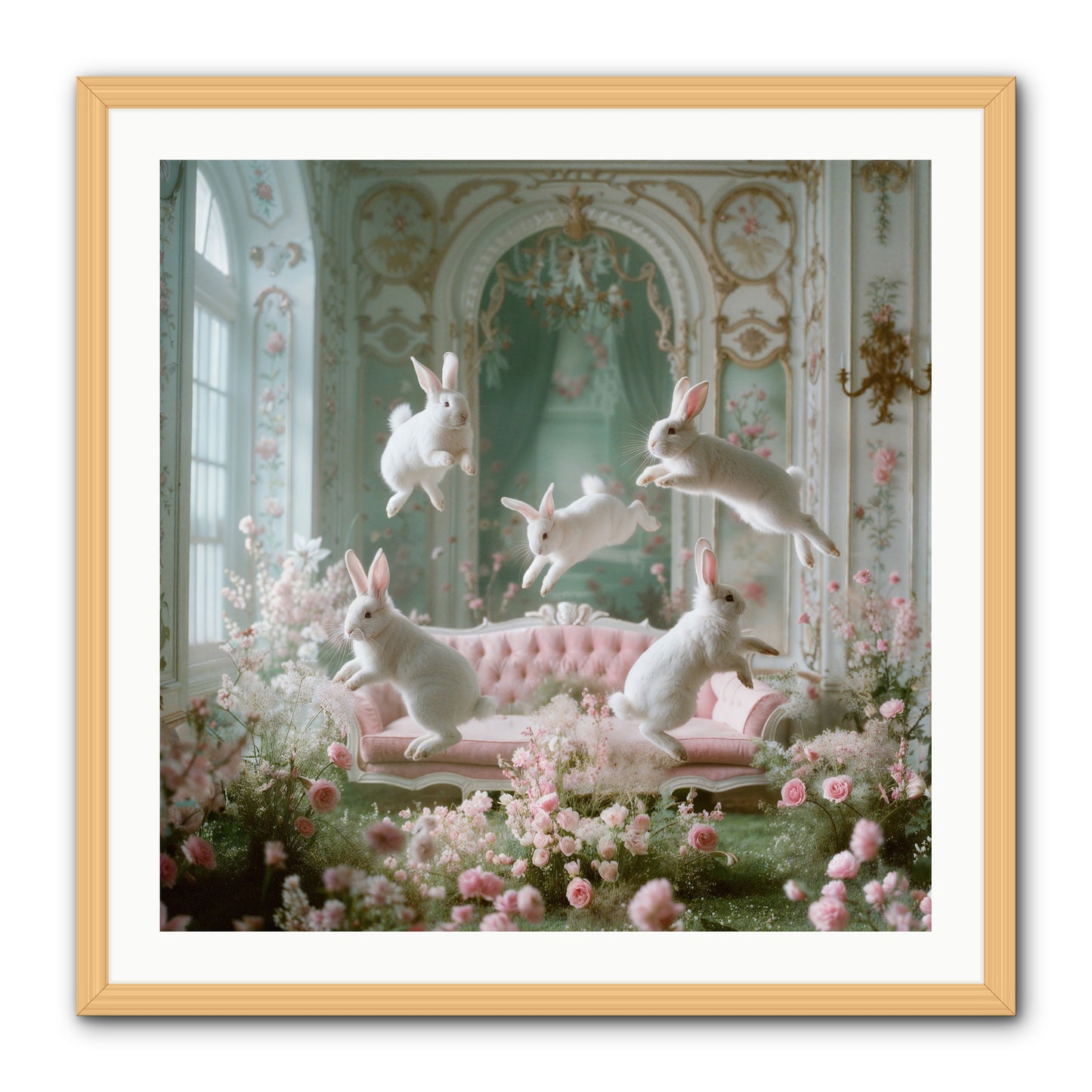 Floral Felicity -- Framed Print - Natural 30x30