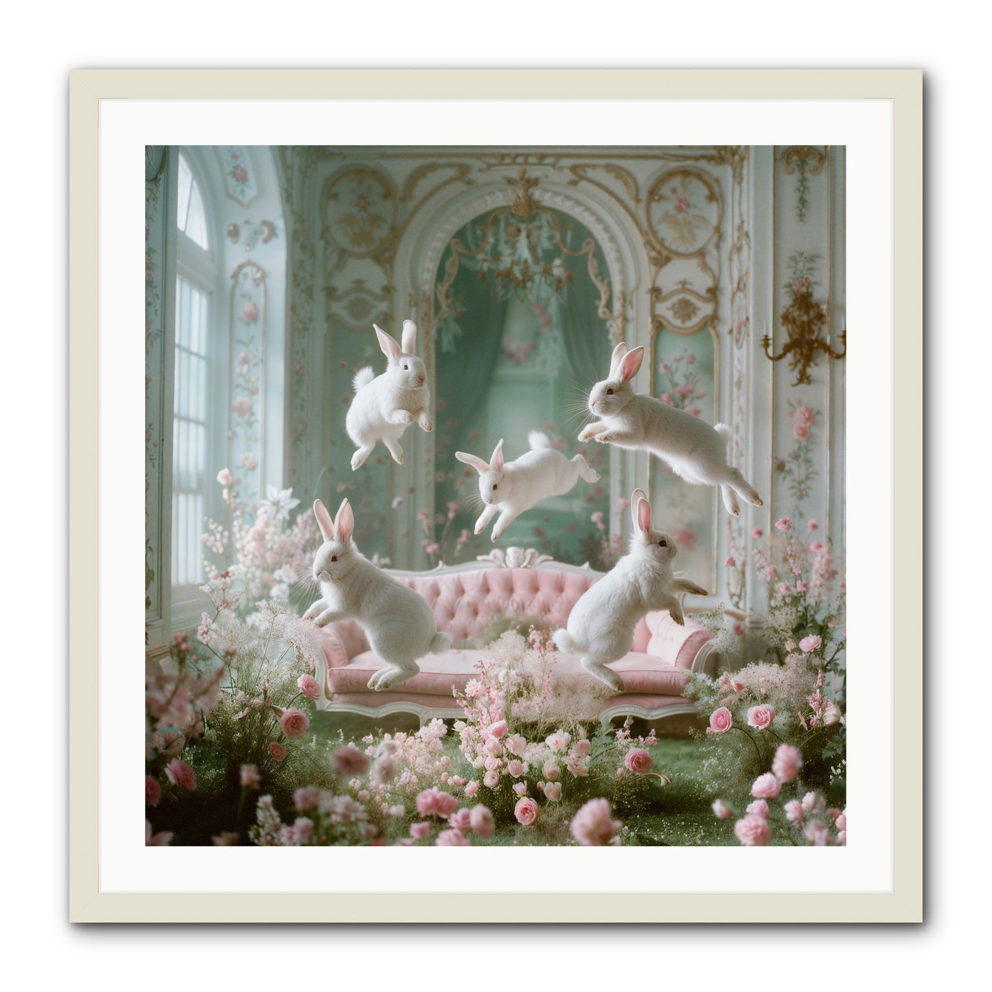Floral Felicity -- Framed Print - White 30x30
