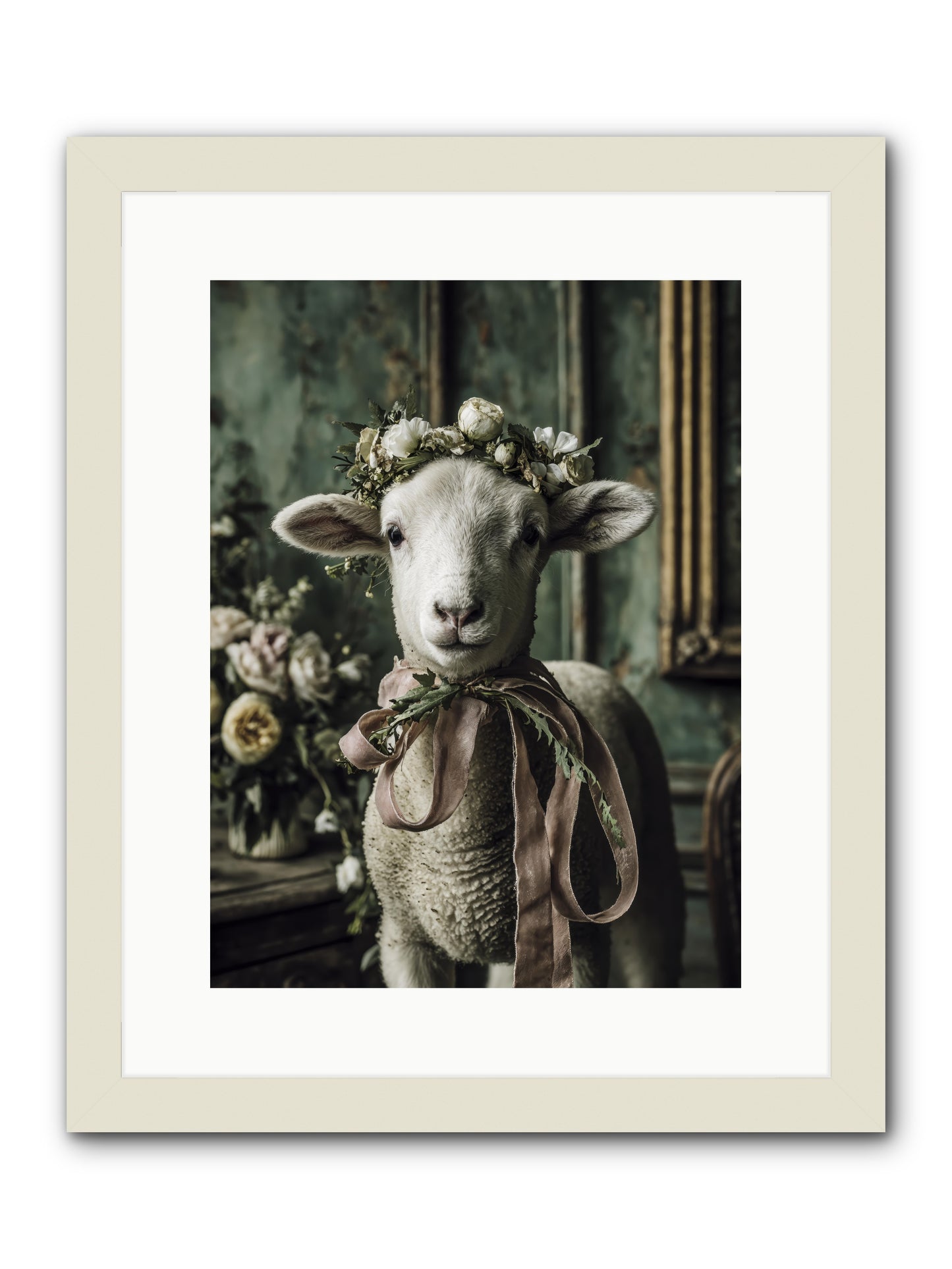 Florette -- Framed Print - White 12x16