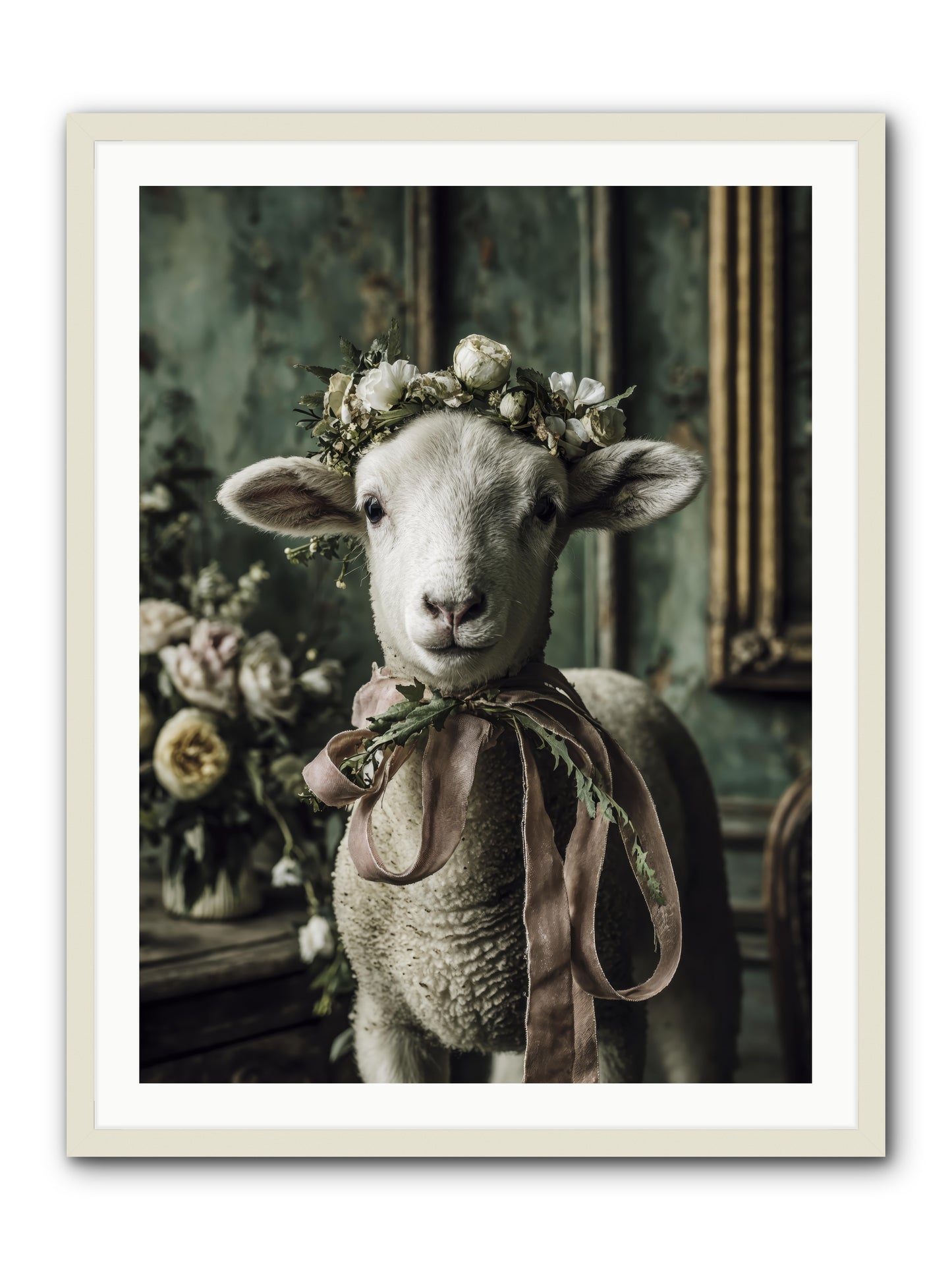 Florette -- Framed Print - White 30x40